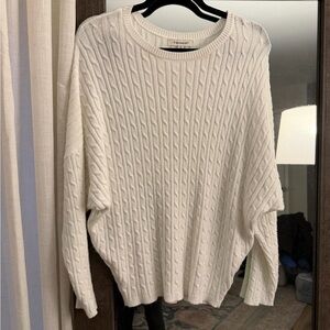 Francesca's Collections Ivory Cable Knit Sweater